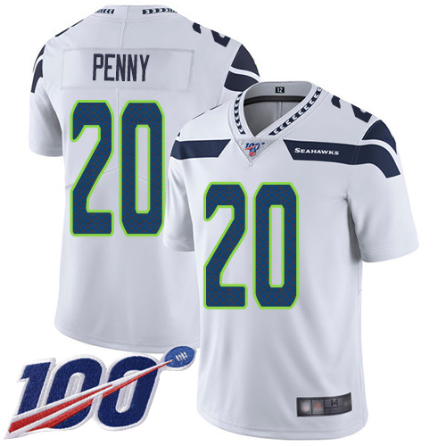 Seattle Seahawks Limited White Men Rashaad Penny Road Jersey NFL Football #20 100th Season Vapor Untouchable->seattle seahawks->NFL Jersey
